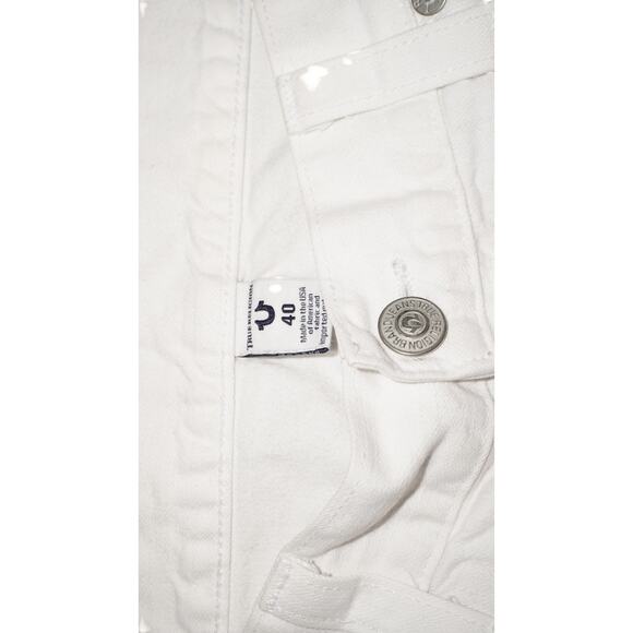 True Religion White Denim Cutoff Shorts Men’s 40 – Made in USA - Picture 3 of 6